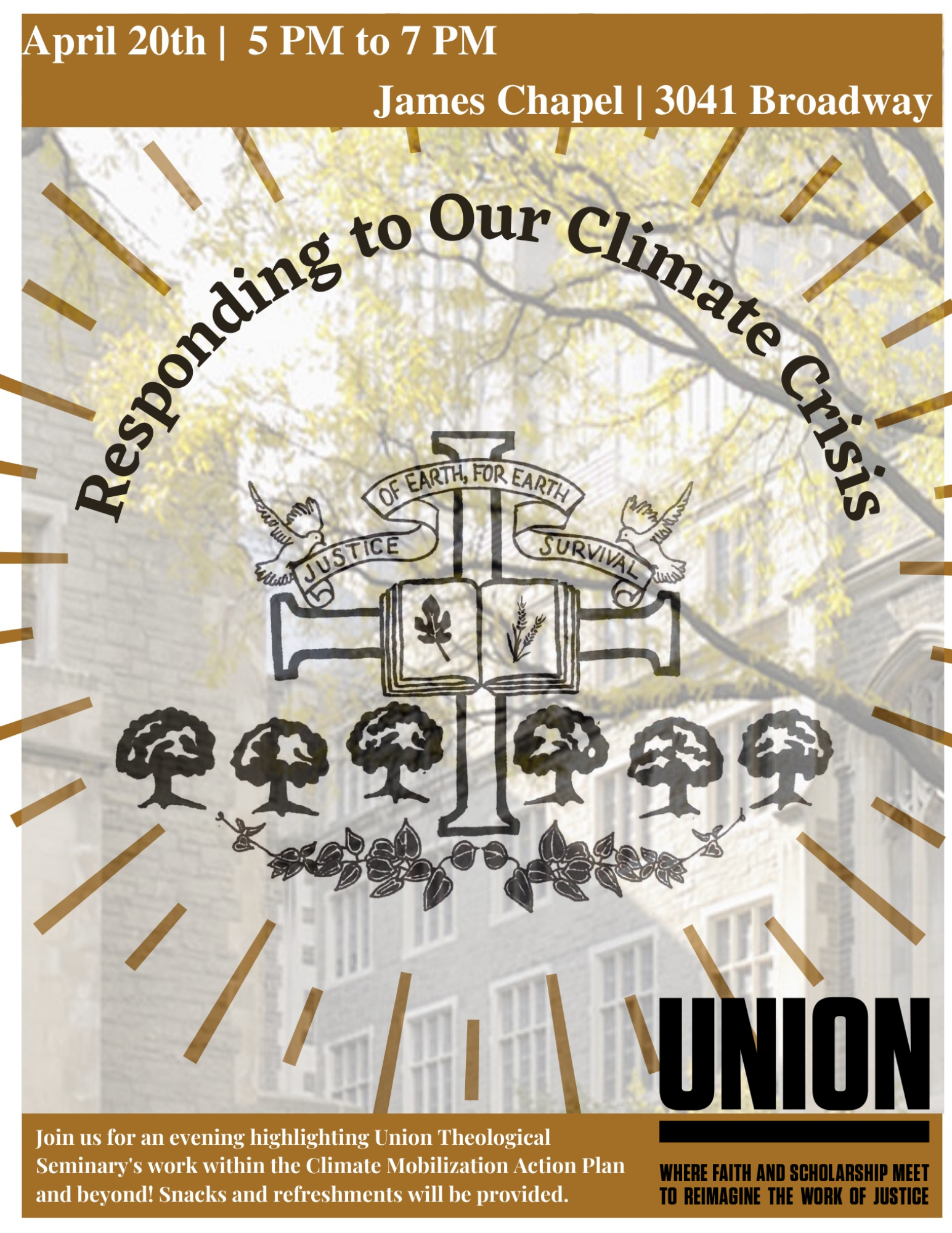 Responding to Our Climate Crisis @ James Chapel, Union Theological Seminary | New York | New York | United States