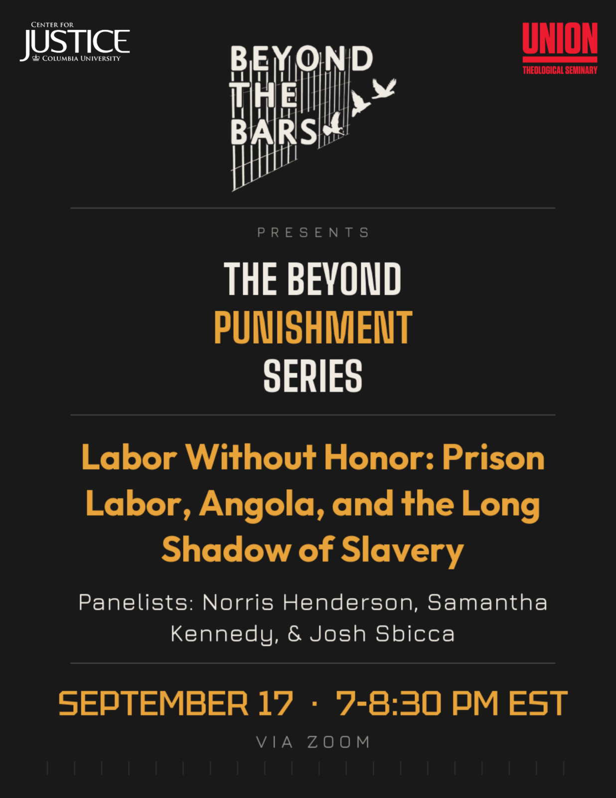 The Beyond Punishment Series - Labor Without Honor: Prison Labor, Angola, and the Long Shadow of Slavery @ Online Session
