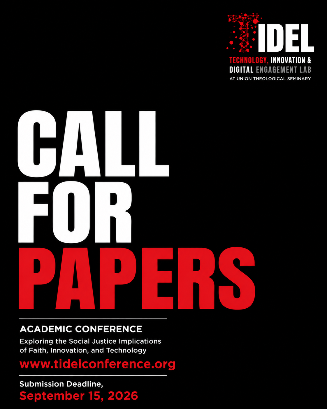 TIDEL Scholarly Symposium & Call for Papers @ Union Theological Seminary